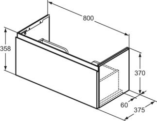 Finesse Basin unit 800x375x370 mm, 1 drawer by Ideal Standard - view 3