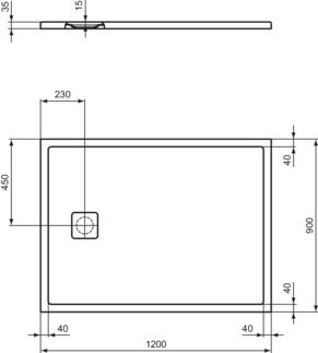 Ultra Flat Evo Rectangular shower tray 1200x900x35 mm, no waste by Ideal Standard - view 4