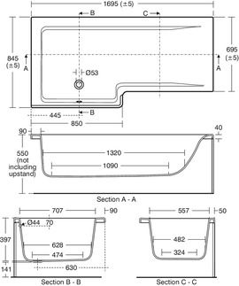 Concept Space Special shaped bath 1700x850 mm by Ideal Standard - view 2