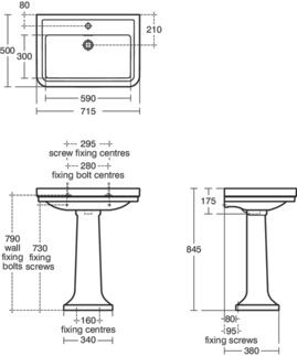Calla Basin 715x500x175 mm, 1 tap hole, with overflow by Ideal Standard - view 6