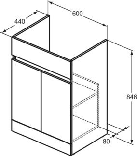 Eurovit+ Basin unit 600x440x846 mm, 2 doors by Ideal Standard - view 4