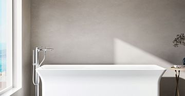 Conca Floor standing bath & shower mixer 130x297x835 mm, 204 mm spout projection, Kit 1 required (A6133), 8 l/min (3 bar) by Ideal Standard - view 2