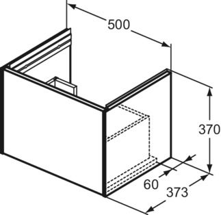 Conca Basin unit 500x375x368 mm, 1 drawer by Ideal Standard - view 3