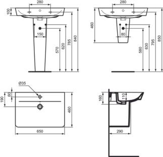 Connect Air Semi-pedestal 180x280x340 mm by Ideal Standard - view 6