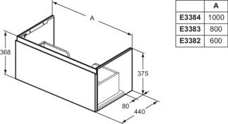 Finesse Basin unit 800x440x375 mm, 1 drawer by Ideal Standard - view 4
