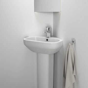 i.life A Corner handrinse basin 450x410x180 mm, 1 tap hole, with overflow by Ideal Standard - view 5