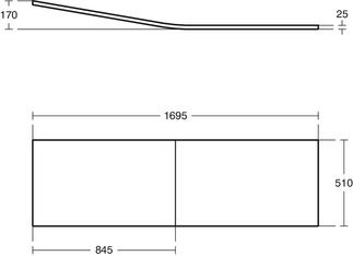 Concept Space Bath front panel 1695x170x510 mm by Ideal Standard - view 2