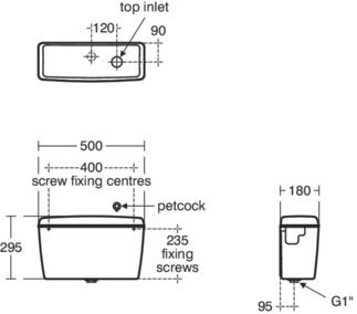 Regal Urinal cistern 500x180x295 mm by Ideal Standard - view 5