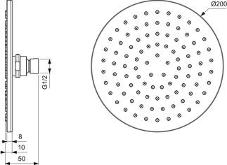 Idealrain Overhead shower 200x50x200 mm, 12 l/min (3 bar) by Ideal Standard - view 4