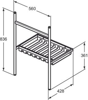 Conca Wash stand 560x428x836 mm by Ideal Standard - view 3