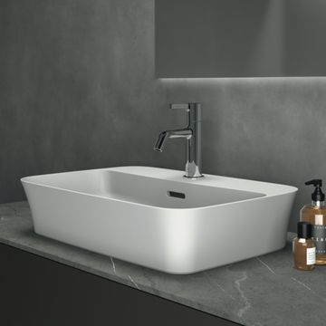 Ipalyss Vessel 550x380x145 mmGrinded bottom side, 1 tap hole, with overflow by Ideal Standard - view 6
