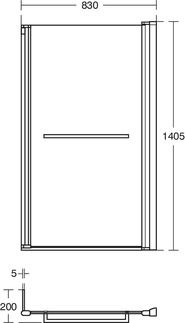 Tempo Bath screen 830x200x1405 mm by Ideal Standard - view 5