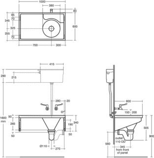 Stirling Slop hopper 1000x600x330 mm by Ideal Standard - view 5