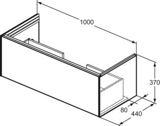 Conca Basin unit 1000x440x363 mm, 1 drawer by Ideal Standard - view 4