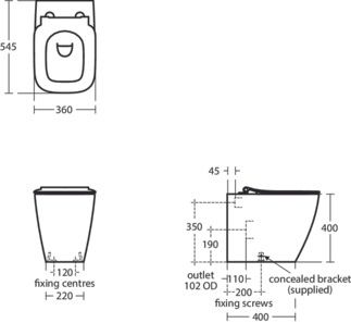i.life B Back-to-wall bowl 355x540x400 mm, Washdown, CL1 full flush 3.9 - 6 L, horizontal outlet by Ideal Standard - view 5