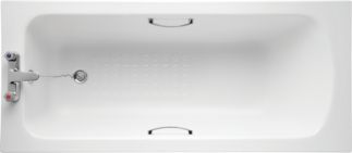 Sandringham 21 Regular bath 1590x690x540 mm, 2 tap holes, with overflow, no waste by Ideal Standard
