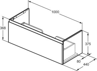 Finesse Basin unit 1000x440x375 mm, 1 drawer by Ideal Standard - view 3