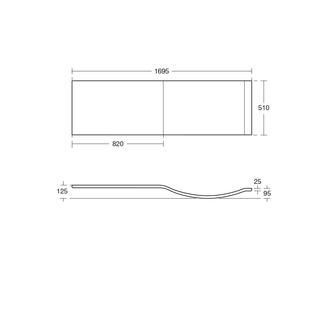 Tempo Bath front panel 1695x95x510 mm by Ideal Standard - view 3