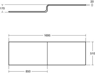 Concept Space Bath front panel 1695x170x510 mm by Ideal Standard - view 3