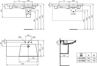 La Dolce Vita Vanity basin 1060x535x155 mm, 3 tap holes, with overflow by Ideal Standard - view 6