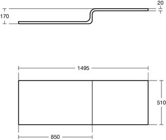 Concept Space Bath front panel 1495x170x510 mm by Ideal Standard - view 3