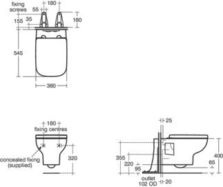 i.life A Wall-hung bowl 355x540x335 mm, Washdown, CL2 full flush 6 L, horizontal outlet by Ideal Standard - view 3