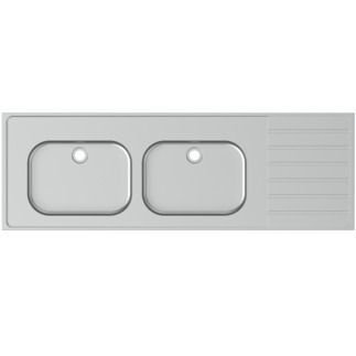 Doon Double Sink basin 1800x600x340 mm, no tap hole, no waste by Ideal Standard - view 4
