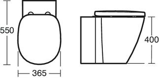 Concept Back-to-wall bowl 370x550x400 mm, CL1 full flush 4.5 - 6 L by Ideal Standard - view 6