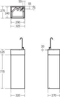 Purita Sink basin, 1 tap hole, no waste by Ideal Standard - view 5
