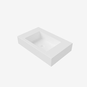Bathroom top with integrated rectangular washbasin in SOLID SURFACE, matt white finish. by IDRAL