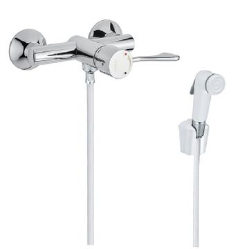 Thermostatic lever mixer with flexible, shower and wall fixing by IDRAL
