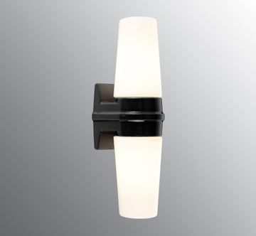 Bernadotte Double IP44 - Shiny opal glass, Black by Ifö Electric