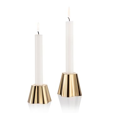 Alvar Aalto Collection candle holder 50+65mm brass 2 set by Iittala - view 3
