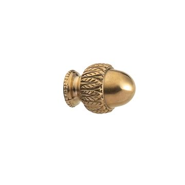 Flora Leaf - brass curtain rod finials by Il Bronzetto