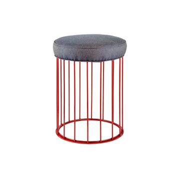 Cage carmine red iron stool by Il Bronzetto