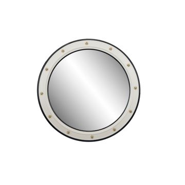 Medusa wooden mirror with brass star decorations by Il Bronzetto
