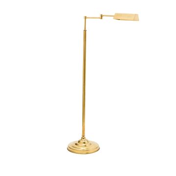 Studio Oscar brass reading floor lamp with trapezoidal shade by Il Bronzetto