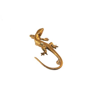 Fauna Petra – lizard brass knob by Il Bronzetto
