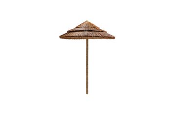 Round Cape Reed cover central wooden post parasol, dia. 200cm Exotic - Ombrelloni by Il Giardino di Legno