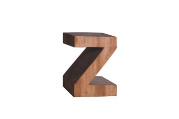Side table letter Z / Stool Suar by Il Giardino di Legno