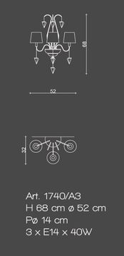 Wall Lamps Classic 1740/A3 by Il Paralume Marina