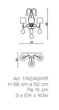 Wall Lamps Classic 1742/A3/KR by Il Paralume Marina