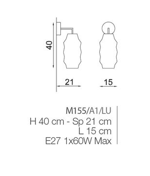 Wall Lamps Contemporary M155/A1 by Il Paralume Marina