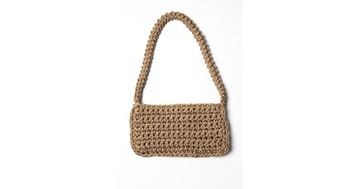 Hand crocheted shoulder bag - 3mm - "Baguette bag" - Earth by Ilektras Croshade