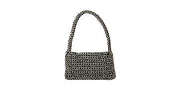 Hand crocheted shoulder bag - 3mm - "Baguette bag" - Lava by Ilektras Croshade