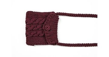 Hand knitted crossbody bag - 3mm - "Nana bag" - Blackberry by Ilektras Croshade