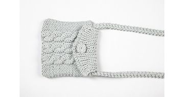 Hand knitted crossbody bag - 3mm - "Nana bag" - Water by Ilektras Croshade