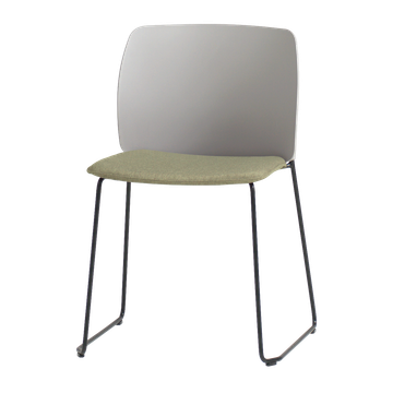 Aryn Max ARX0020 + ARX0000AS Chair with sled frame (upholstered seat & polypropylene back) by INCLASS