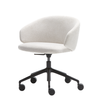 Binar 60 BIN0015 Armchair with low back (5 spoke aluminum swivel base on casters) by INCLASS