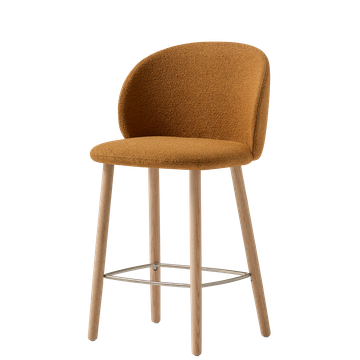 Binar 55 Mid stool with 4 wooden legs by INCLASS